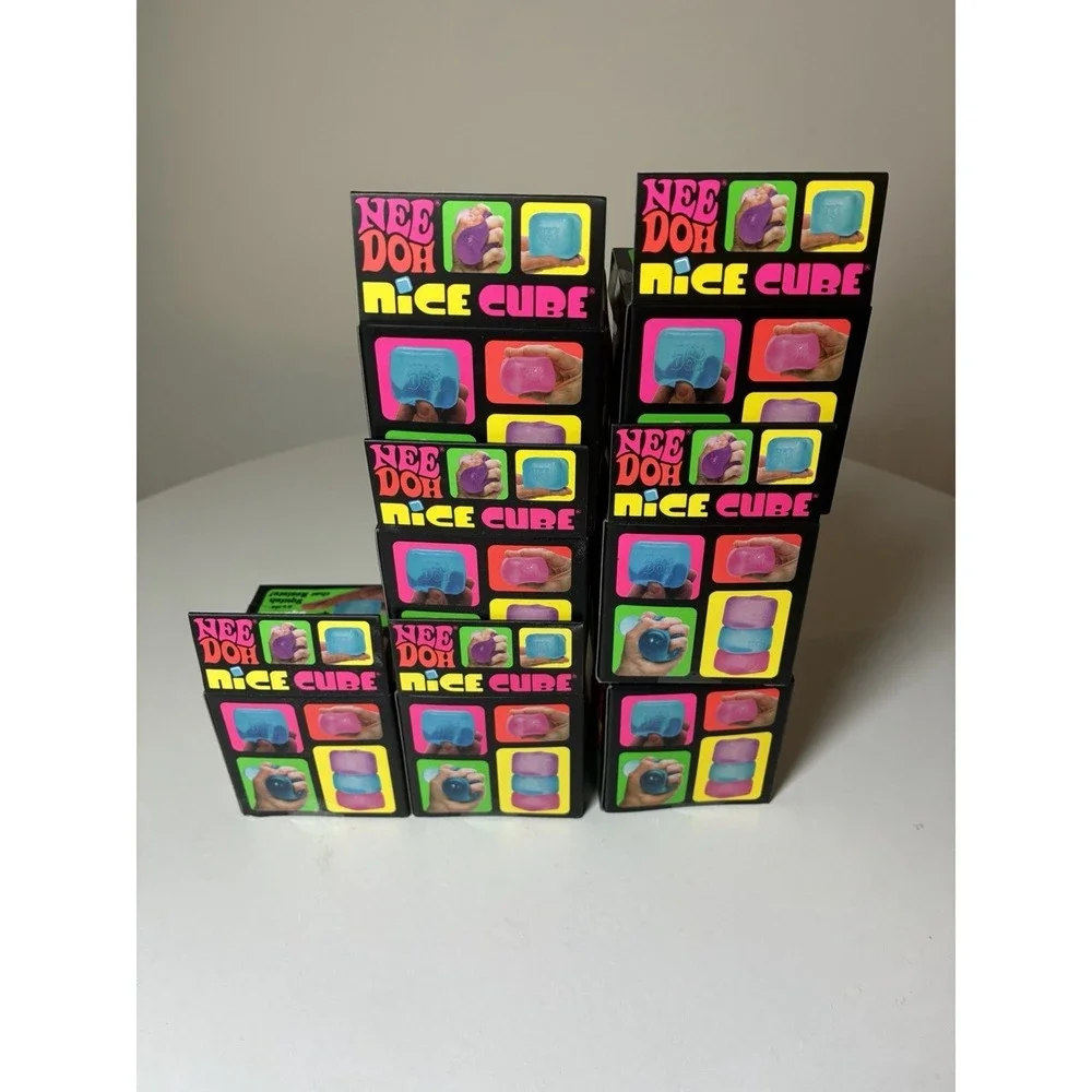 Nee Doh Nice Cube Schylling Slow Squish Fidget Sensory Toy All New Lot Of 7